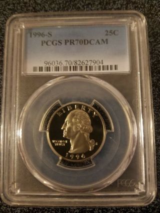 1996 - S Washington Quarter Pcgs Pr70dcam Proof Deep Cameo 25c Coin