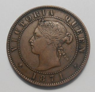 1871 Prince Edward Island Large Cent Vf - Ef Only Victoria P.  E.  I.  Penny