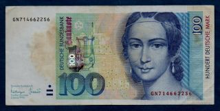 Germany Banknote 100 Deutsche Mark 1996 Vf