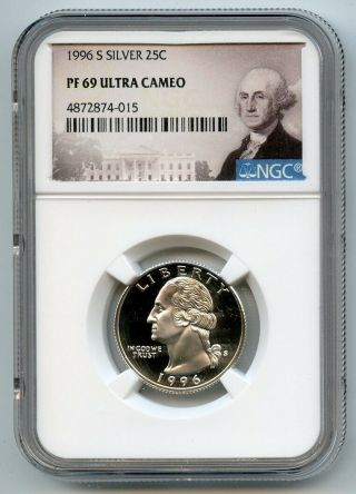 1996 S Silver Quarter 25c Ngc Pf69 Ultra Cameo 4872874 - 015