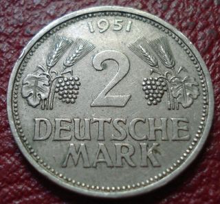 1951 - D Germany 2 Mark In Vf - Ef