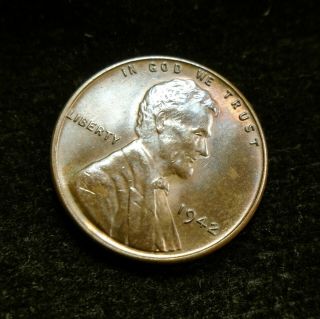 1942 - P Nicely Toned BU/Uncirculated Lincoln Cent Wheat Penny 2