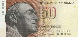 Finlands Bank Finland 50 Markkaa 1986 Ef - Au