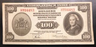 Netherlands East Indies 100 One Hundred Gulden Banknote,  1943,  Roepiah Note