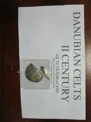 150 Bc Danubian Celts Ii Century Tetradrachm (coin Broken In 2 Parts)