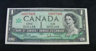 1967 Out Of Register - One Dollar Bank Note - Choice Uncirculated 2
