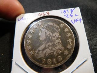 G63 Usa 1818 Capped Bust Quarter Vf,
