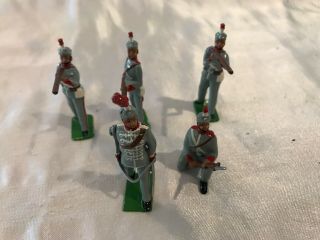 5 Britain Limited Metal Toy Soldiers Grey & White Military Uni W Red Plume 1990