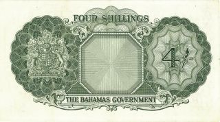 Bahamas 4 Shillings Currency Banknote 1953 2
