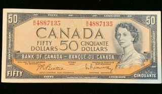 1954 Canadian $50 Dollar Bill - Beattie/rasminsky - Bc - 42b - B/h (bb 1196)