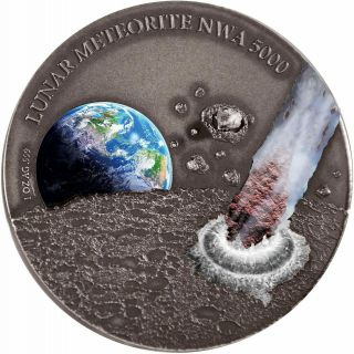 2015 Niue Lunar Meteorite Nwa 5000 1 Oz Silver Coin Only 500 Minted 388/500