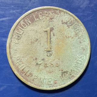 Culion Leper Colony Philippine Islands 1922 Counter Stamp Peso Bureau Of Health