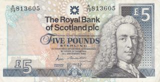 5 Pounds Very Fine Banknote From Bank Of Scotland 1988 Pick - 352