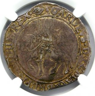 Ngc Vf 25.  Stuart.  Charles I.  1645 Halfcrown.  England.  Silver Coin.