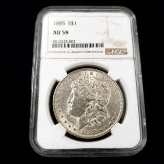 1885 Us United States Morgan Silver $1 One Dollar Ngc Au58 Collector Coin Wd5003