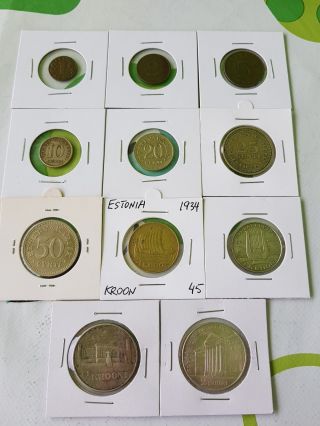 Estonia Krooni Senti Silver Coins Set