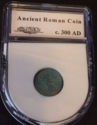 Ancient Roman Coin Encased Circa 300 Ad Great Artifact Slabbed L6