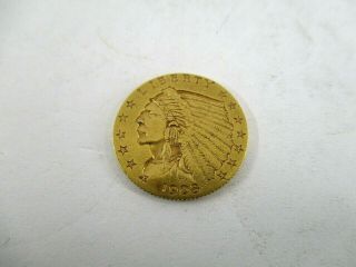 1908 U.  S.  $2.  50 Dollar Gold Quarter Eagle Indian Head Coin Extra Fine 1st Year