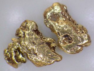 Gold Nuggets (2) Alaskan Natural Placer 3.  353 Grams Switchfork Creek High Purity