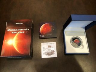 2016 Niue Martian Meteorite NWA 6963 1 Oz Silver Coin Only 500 Minted 220/500 4