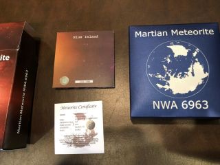 2016 Niue Martian Meteorite NWA 6963 1 Oz Silver Coin Only 500 Minted 220/500 5