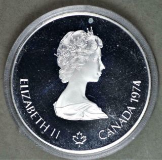 Canada 1974 5 Dollars Proof Silver Coin - Montreal Olympics Wreath 2