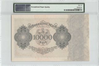 Germany,  Reichsbanknote 1922 P - 71 PMG Gem UNC 66 EPQ 10,  000 Mark 2