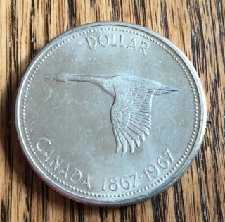 1967 Canada " Flying Goose " Silver Dollar - 80 Silver - Ottawa - Plastic Round