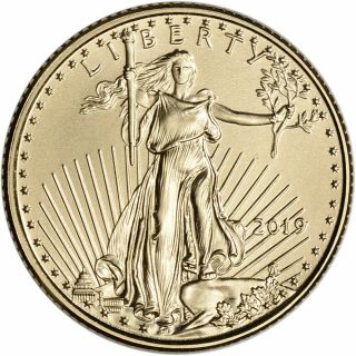 2019 1/10 Oz $5 Gold American Eagle Bu