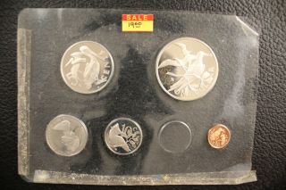 1973 British Virgin Islands Proof Set,  1st Year Of Coinage,  Silver Coin