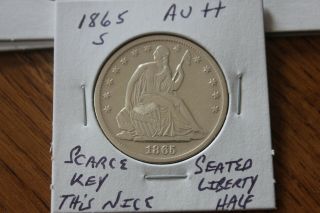 1865 - S Au,  Seated Liberty Half Dollar