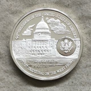 Ronald Reagan Presidential Inaugural silver Medal,  1981 by Edward Fraughton 2