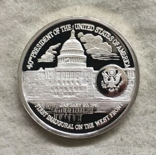 Ronald Reagan Presidential Inaugural silver Medal,  1981 by Edward Fraughton 4