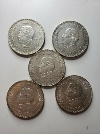 (5) - Mexico 1957 10 Pesos Constitution Silver Crown Xf - Au (investment)