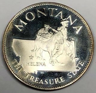 7240c Franklin Sterling Silver Medal,  State Of Montana
