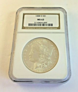 1888 - S Morgan Silver Dollar Ngc Ms63