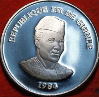 Uncirculated 1984 Guinea 200 Syli Walking Proof Foreign Coin