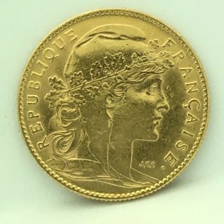 France 1906 Gold 10 Francs Rooster Marianne