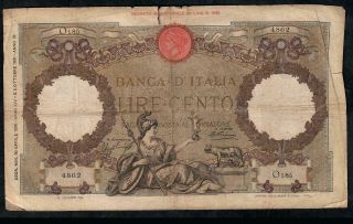 100 Lire From Italy 1931