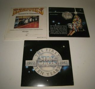 1987 Rarities Star Wars 1oz Silver Coin Ltd Edt 2092 In Package
