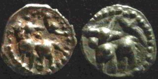 Ancient India,  Vijayanagar,  Devaraya I,  1406 - 46 Ad,  Two Silver ¼ Taras,