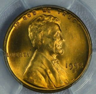 1952 - S Lincoln Cent Pcgs Ms66rd At0372c/rn