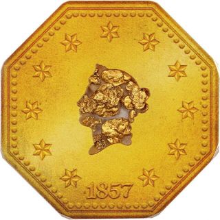 SS Central America Shipwreck $1 of 1857 Gold Rush Nuggets PCGS (1.  5 grams) 3