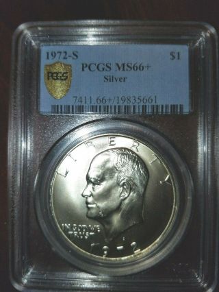 1972 - S Pcgs Ms66,  Silver Eisenhower Dollar Uncirculated