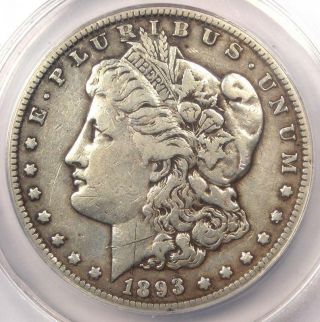 1893 - O Morgan Silver Dollar $1 - Anacs Vf35 Details - Rare Date - Certified Coin