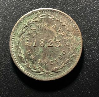 Argentina Buenos Aires 1823 One Decimo Coin