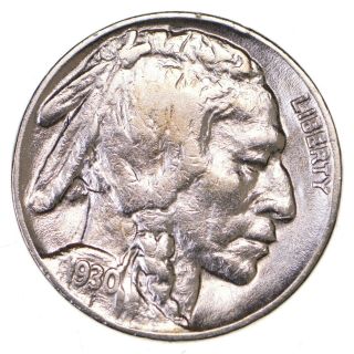 Full Horn - - Tough - 1930 Buffalo Nickel - Sharp Coin 791