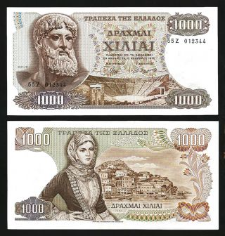 Greece 1000 Drachmai 1970,  Unc But Aau,  P - 198