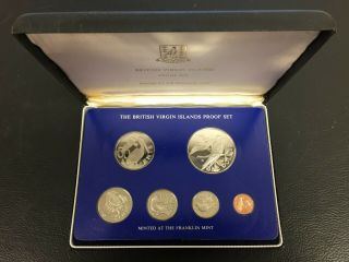 1975 British Virgin Islands Bvi Proof Coin Set Sterling Silver Dollar