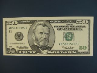 1996 Usa/united States Of America $50 Banknote Crisp Aunc